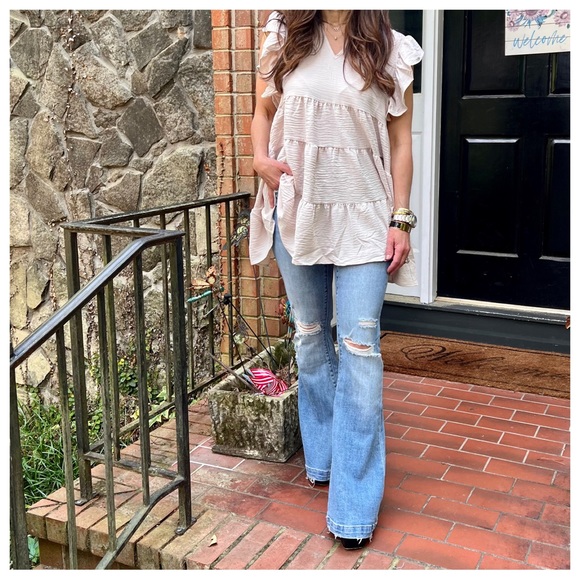 20 Woven Boho Ruffle Tiered Top - Picture 4 of 6